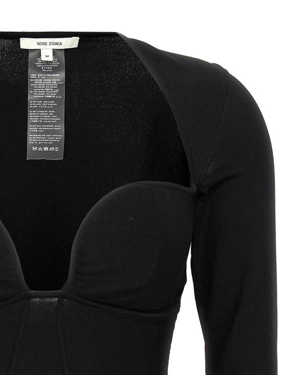 24FW 넨시 도자카 긴팔 티셔츠 NDAW24KT061BLACK Black - NENSI DOJAKA