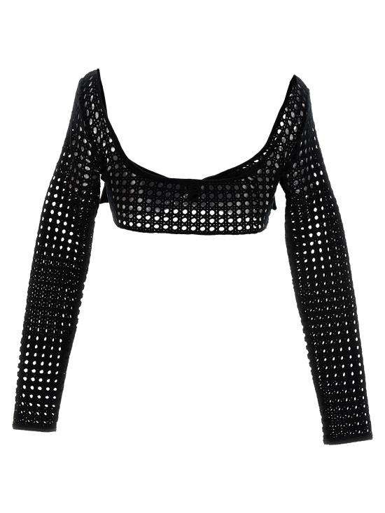  지암바티스타 발리 긴팔 티셔츠 23SSSVCM0M0238PEA9999 Black - GIAMBATTISTA VALLI
