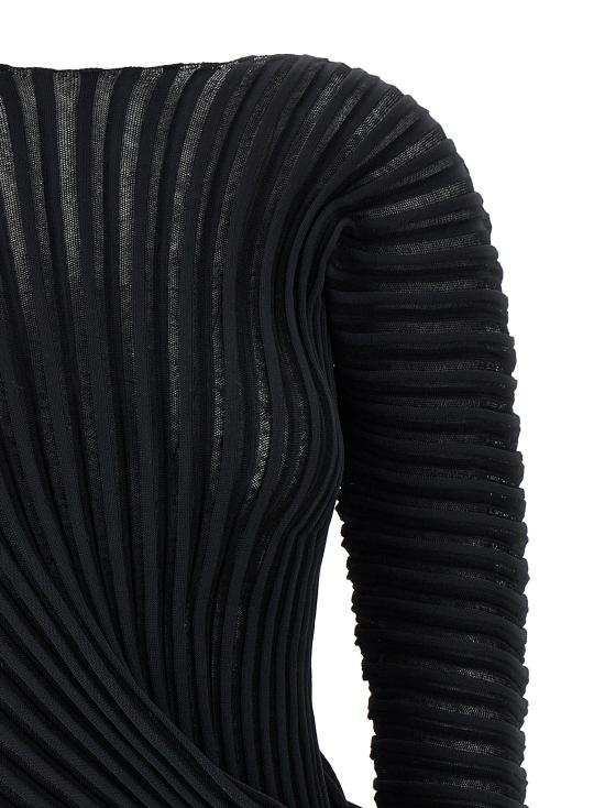 26SS 이세이 미야케 긴팔 티셔츠 IM56KN82315 Black - ISSEY MIYAKE