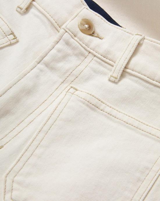  베로니카비어드 데님 팬츠 베로니카 비어드 그랜트 하이라이즈 와이드 레그 크롭 진 에크루 - VERONICA BEARD