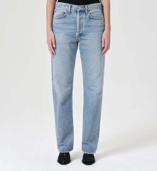  에이골디 데님 팬츠 Agolde 여성용 Kelly High Rise Relaxed Straight Jeans Harmonic