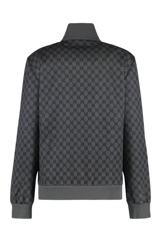 25FW 구찌 프린티드 테크니컬 저지 집 스웨트셔츠  837678XJHF0 1000 GREY - GUCCI