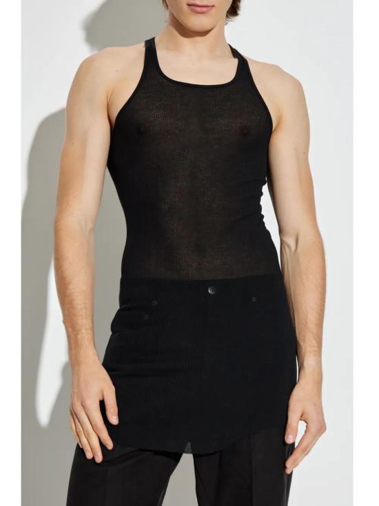 25FW 릭 오웬스 민소매 티셔츠 RU02E1150 RC 09 BLACK - RICK OWENS