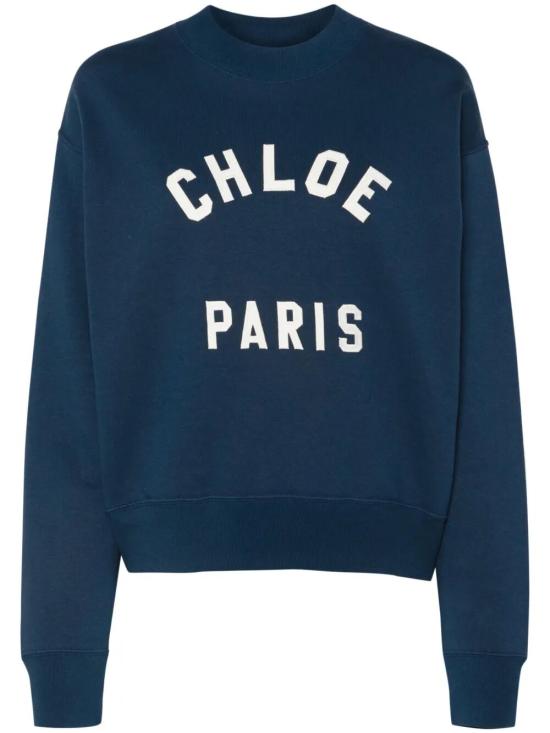 25FW 끌로에 긴팔 티셔츠 CH24AJH12192 097 4C6 CLASSIC NAVY - CHLOE