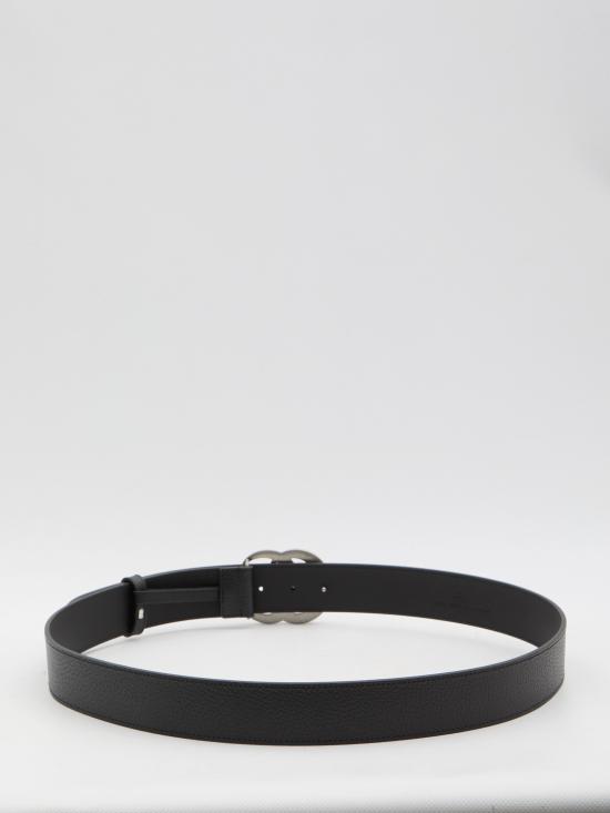 25FW 구찌 GG 마몽 더블 G 버클 와이드 레더 벨트 406831 BLACK - GUCCI