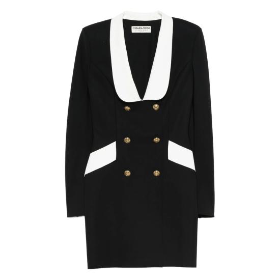 25FW 키아라보니 숏 원피스 IPSUM BIC 37070 BLACK WHITE