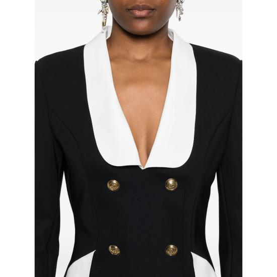 25FW 키아라보니 숏 원피스 IPSUM BIC 37070 BLACK WHITE - CHIARA BONI