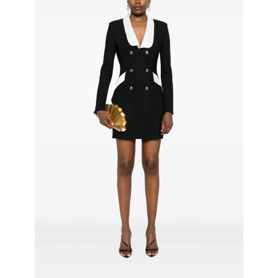 25FW 키아라보니 숏 원피스 IPSUM BIC 37070 BLACK WHITE - CHIARA BONI