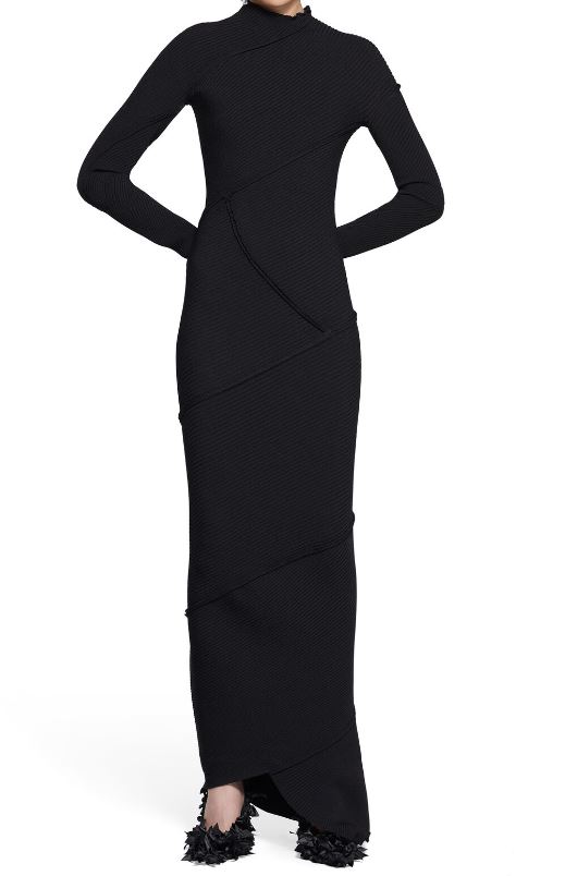  발렌시아가 롱 원피스 751094T5199 1000 BLACK