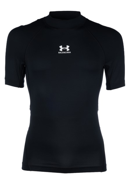 25SS 발렌시아가 x 언더아머 모크넥 티셔츠 816222TRVY3 100 BLACK