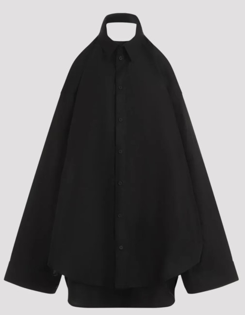  발렌시아가 서스펜디드 셔츠 드레스 809049TNM60 1000 BLACK