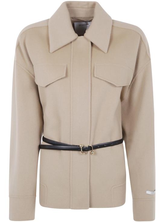 25FW 스포트막스 CANTORE 칸토레 벨티드 울 자켓  2522086031600 001 BROWN