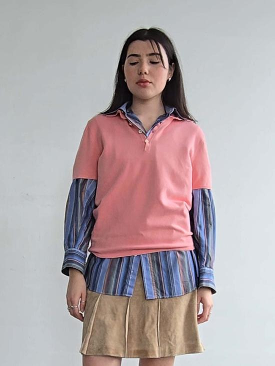  프라다 반팔 티셔츠 릴리 폴로 핑크 - PRADA