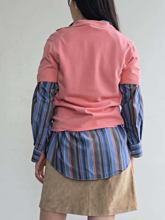  프라다 반팔 티셔츠 릴리 폴로 핑크 - PRADA