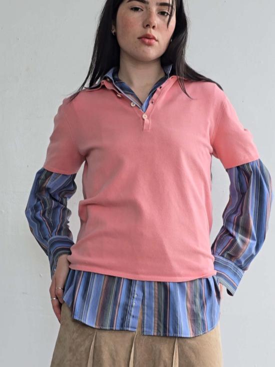  프라다 반팔 티셔츠 릴리 폴로 핑크