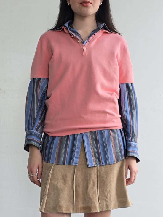  프라다 반팔 티셔츠 릴리 폴로 핑크 - PRADA