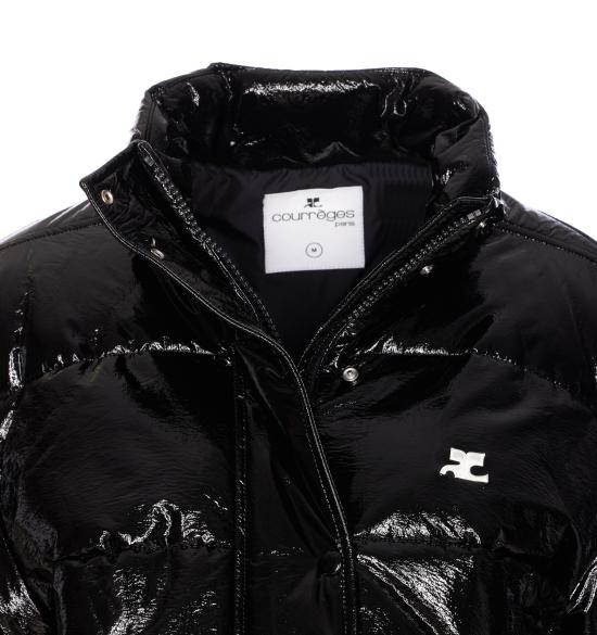 25FW 쿠레쥬 바이닐 숏 푸퍼 자켓 323CMA106VY0016 9999 Black - COURREGES