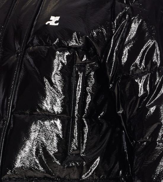 25FW 쿠레쥬 바이닐 숏 푸퍼 자켓 323CMA106VY0016 9999 Black - COURREGES