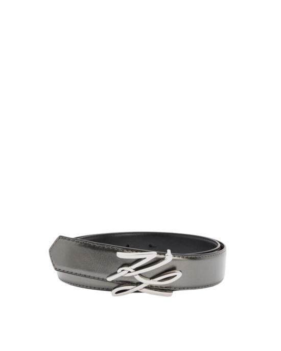 26FW 칼라거펠트 슬림 벨트 A1W33148 979 gun metal NERO