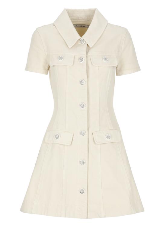 25FW 셀프 포트레이트 미디 원피스 PF25811SC COLLARED DENIM MINICREAM Ivory