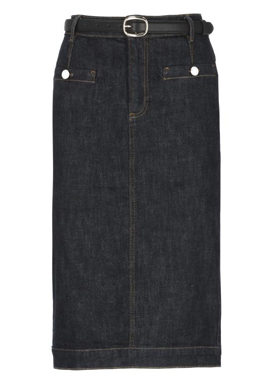 25FW 셀프 포트레이트 미디 스커트 PF25808MSKBL DENIM MIDIBLUE Blue