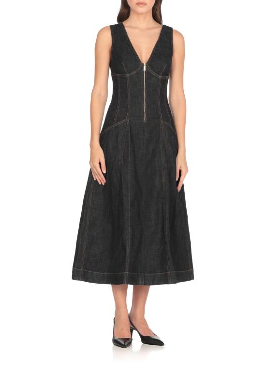 25FW 셀프 포트레이트 미디 원피스 PF25801MBL DENIM MIDIBLUE Blue - SELF PORTRAIT