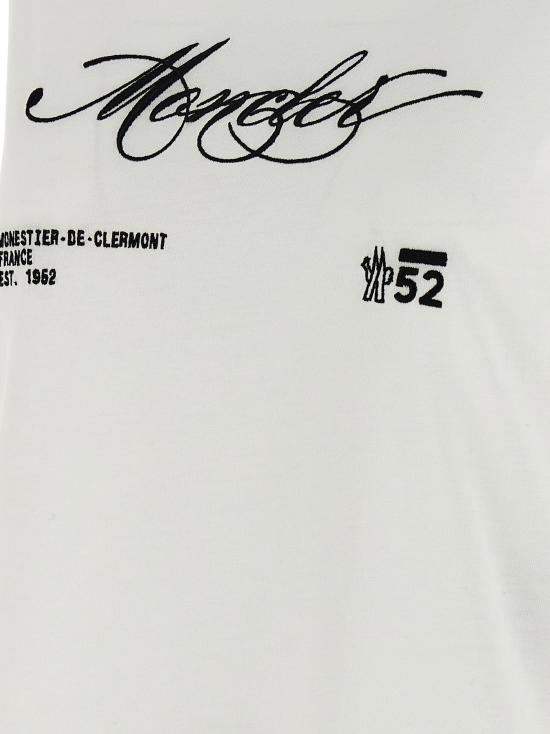 25FW 몽클레어 자수 커시브 로고 코튼 티셔츠 K20938C0000589AJS00A - MONCLER