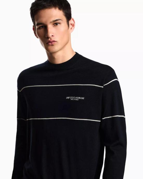 25FW 엠포리오 아르마니 스웨터 EM002796 AF14199 MB173 Blue - EMPORIO ARMANI