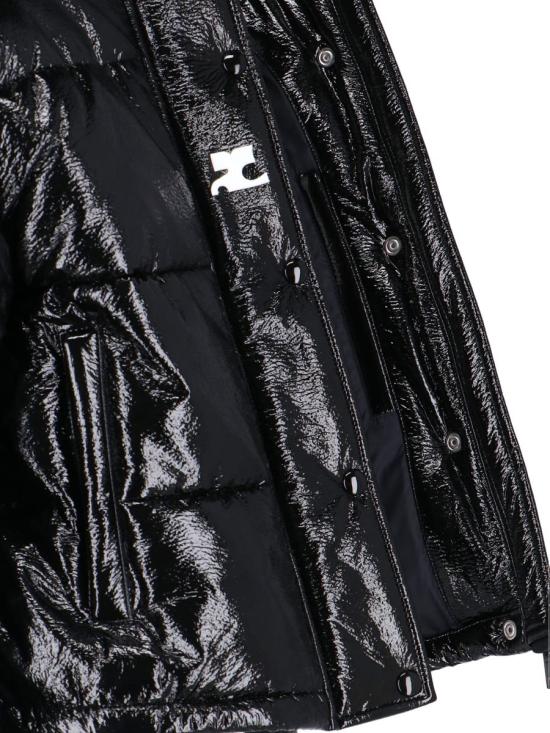 25FW 쿠레쥬 바이닐 숏 푸퍼 자켓  323CMA106VY00169999 Black - COURREGES