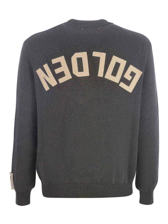 26FW 골든구스 로고 코튼 라운드넥 스웨터 GMP00841P00066260304 GREY - GOLDEN GOOSE