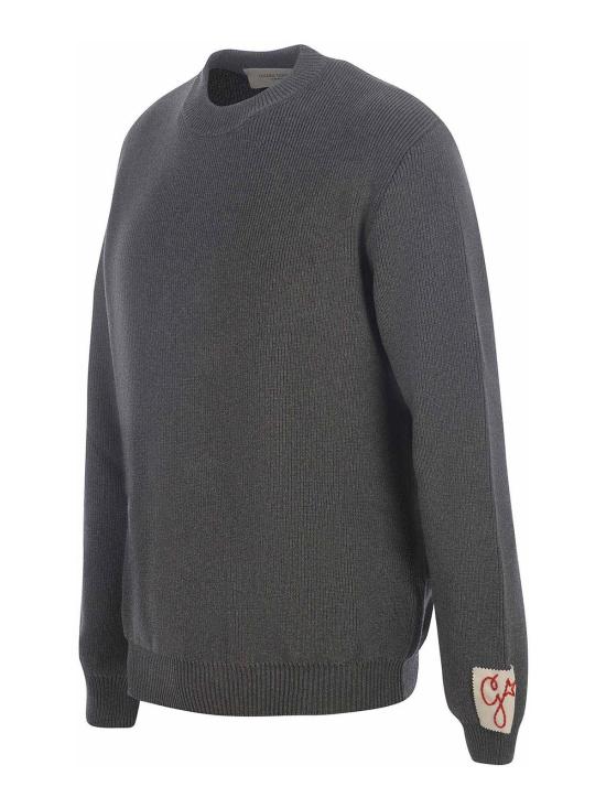 26FW 골든구스 로고 코튼 라운드넥 스웨터 GMP00841P00066260304 GREY - GOLDEN GOOSE