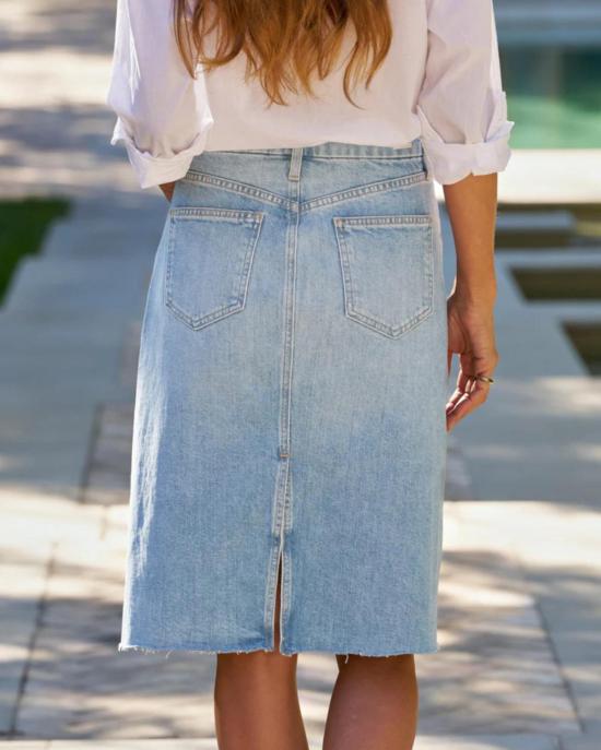  프랭크 앤 에일린 데님 스커트 프랭크 & 아일린 도니 미니 스커트 클래식 블루 워시 - FRANK & EILEEN