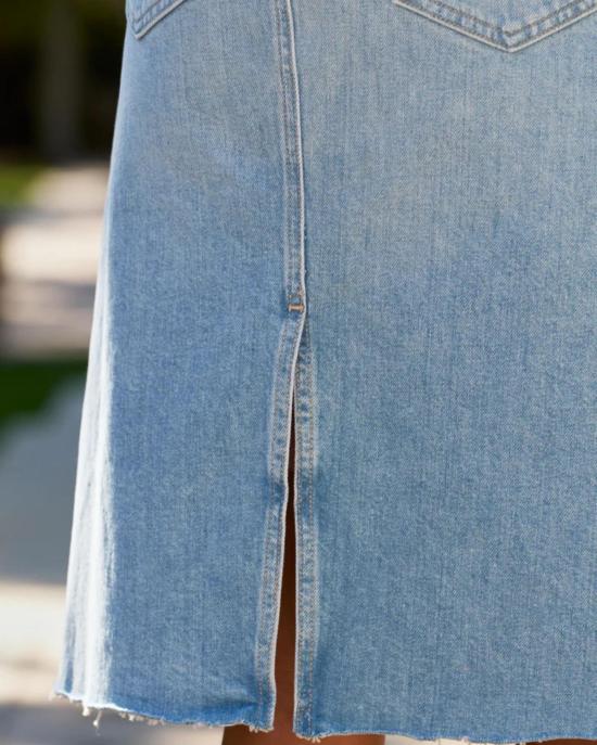  프랭크 앤 에일린 데님 스커트 프랭크 & 아일린 도니 미니 스커트 클래식 블루 워시 - FRANK & EILEEN