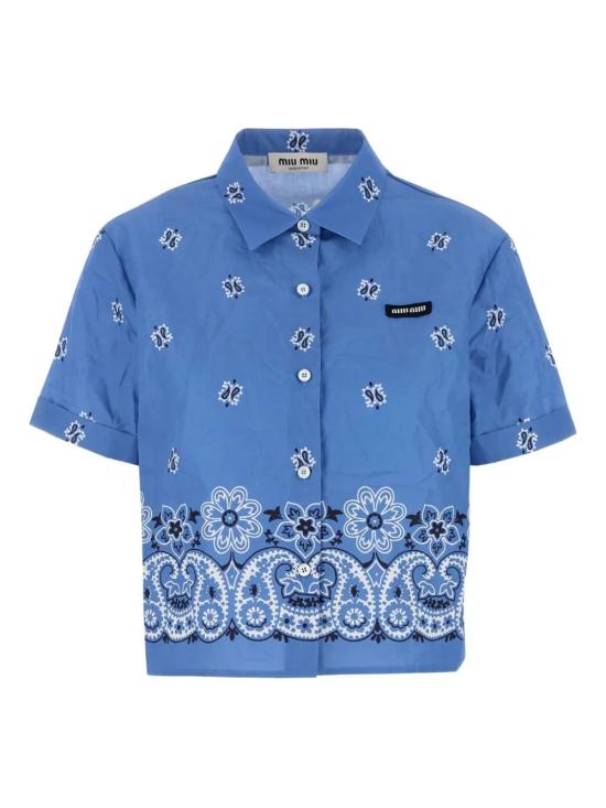 25FW 미우미우 블라우스 MK1951SOOO17XX F061M AZZURRO BIANCO