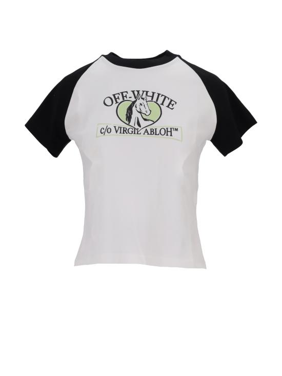 25SS 오프화이트 반팔 티셔츠 OWAA137S25JER001 0110 WHITE BLACK