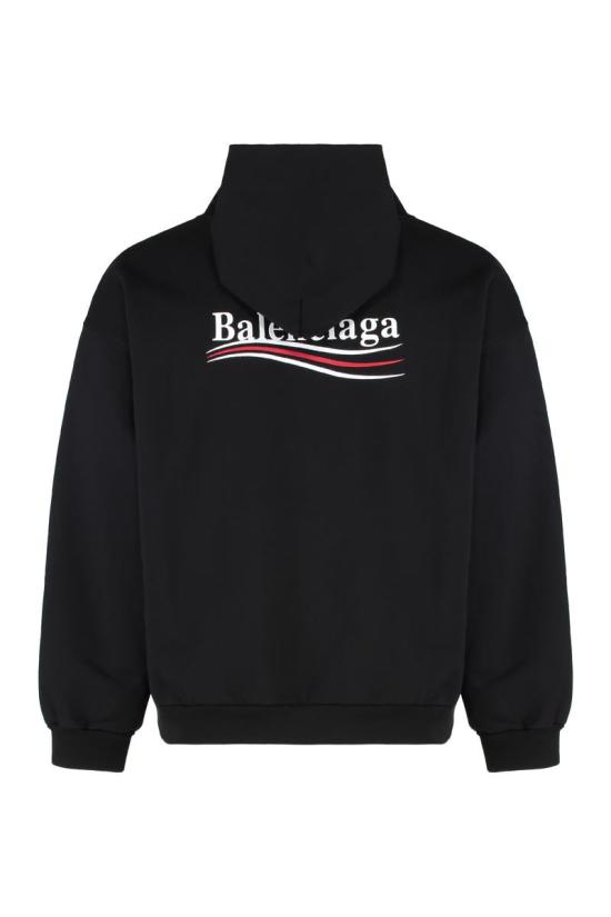 25FW 발렌시아가 미디엄 핏 후드 티셔츠  767877TKVI9 1070 Black - BALENCIAGA