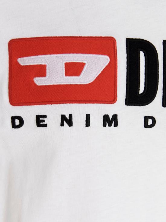 26FW 디젤 T-박스트-Div 로고 패치 티셔츠 A149430GRAI100 White - DIESEL