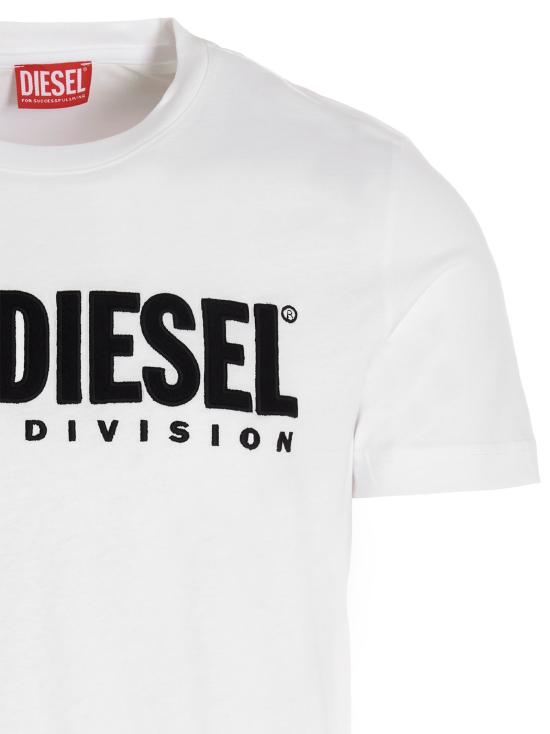 26FW 디젤 T-박스트-Div 로고 패치 티셔츠 A149430GRAI100 White - DIESEL