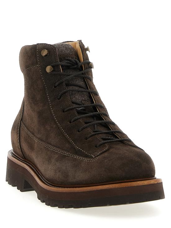 25FW 브루넬로 쿠치넬리 왁스드 스웨이드 어반 아웃도어 부츠 MZUNVJW717CZD87 Brown - BRUNELLO CUCINELLI