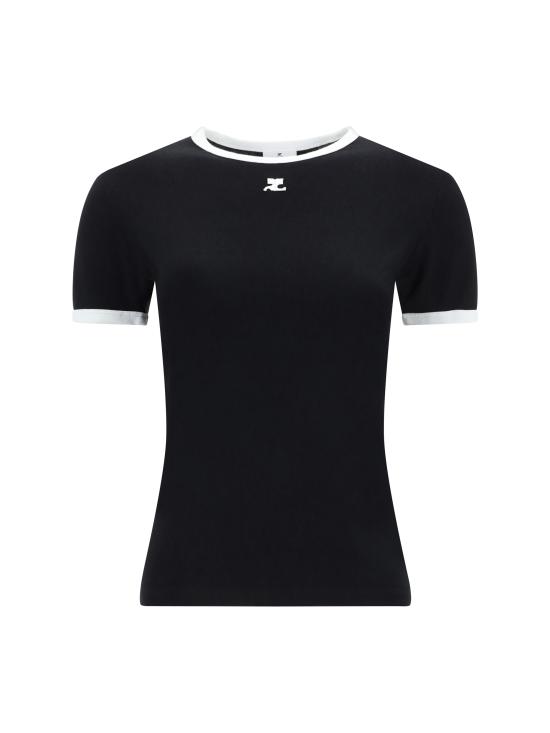 26FW 쿠레쥬 반팔 티셔츠 VESJTS017JS0070 9901 BLACK - COURREGES