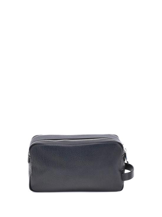26FW 브루넬로 쿠치넬리 더블 지퍼 바케타 레더 뷰티 케이스 MWZIBU334 C101 BLACK