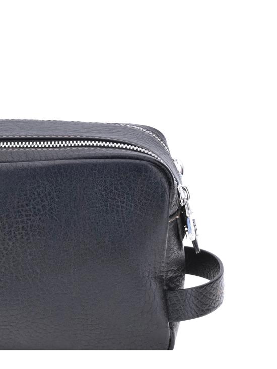 26FW 브루넬로 쿠치넬리 더블 지퍼 바케타 레더 뷰티 케이스 MWZIBU334 C101 BLACK - BRUNELLO CUCINELLI