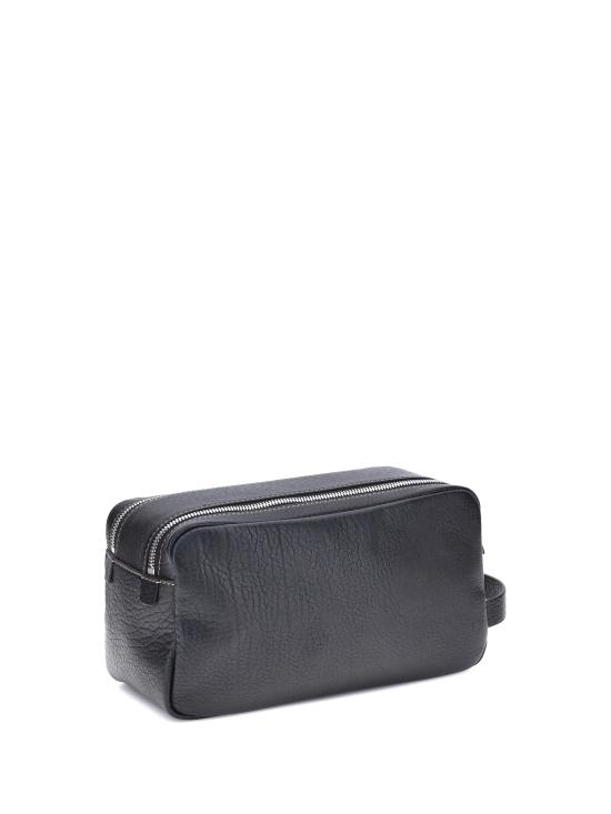 26FW 브루넬로 쿠치넬리 더블 지퍼 바케타 레더 뷰티 케이스 MWZIBU334 C101 BLACK - BRUNELLO CUCINELLI