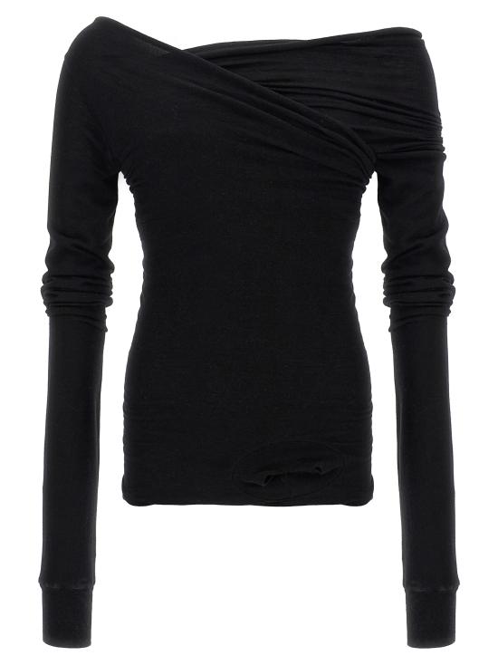 25FW 릭 오웬스 긴팔 티셔츠 RU02E1262JR09 Black