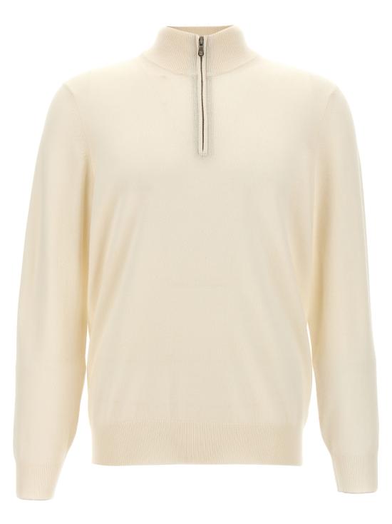 26FW 브루넬로 쿠치넬리 캐시미어 집업 니트 M2200124CO312 White