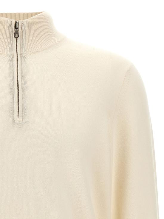 26FW 브루넬로 쿠치넬리 캐시미어 집업 니트 M2200124CO312 White - BRUNELLO CUCINELLI