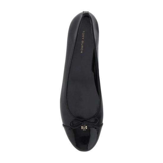 25FW 토리버치 클레어 발레 플랫슈즈 154511 004 BLACK WHITE - TORY BURCH