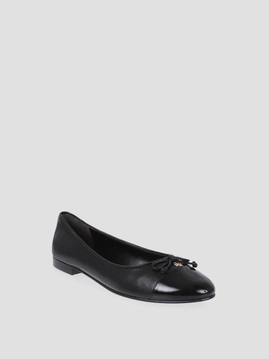 25FW 토리버치 클레어 발레 플랫슈즈 154511 004 BLACK WHITE - TORY BURCH