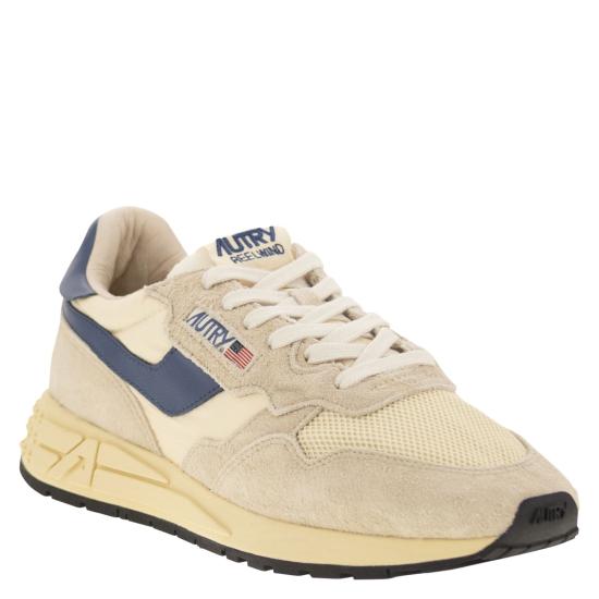 26SS 오트리 릴윈드 로우 나일론 스웨이드 스니커즈 WWLM BEIGE BLUE - AUTRY