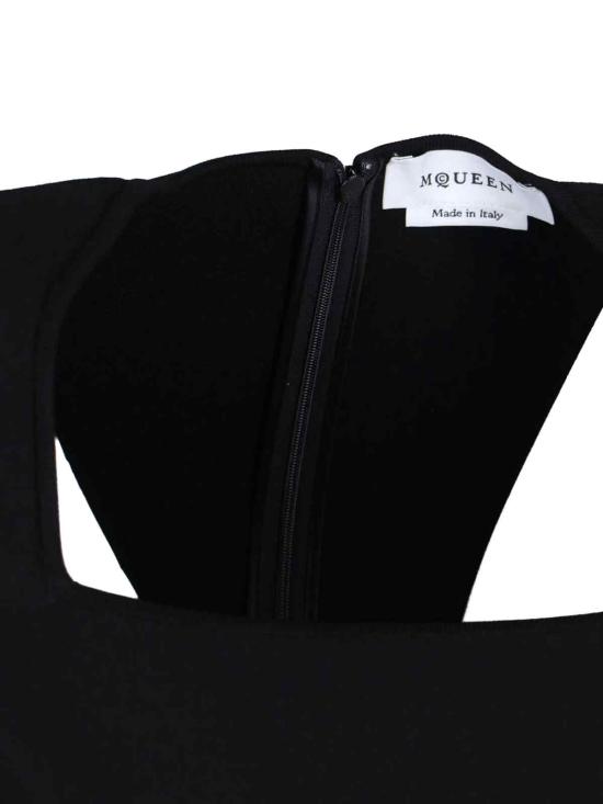 25SS 알렉산더 맥퀸 미디 원피스 829730 Q1BDC 1000 Black - ALEXANDER MCQUEEN